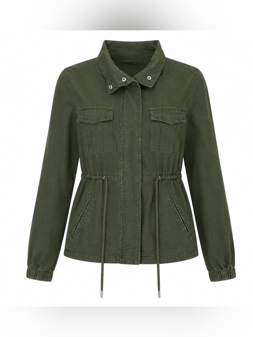 Old Navy Olive Utility Jacket Women’s Small Linen Blend Cinch Waist Field Jacket